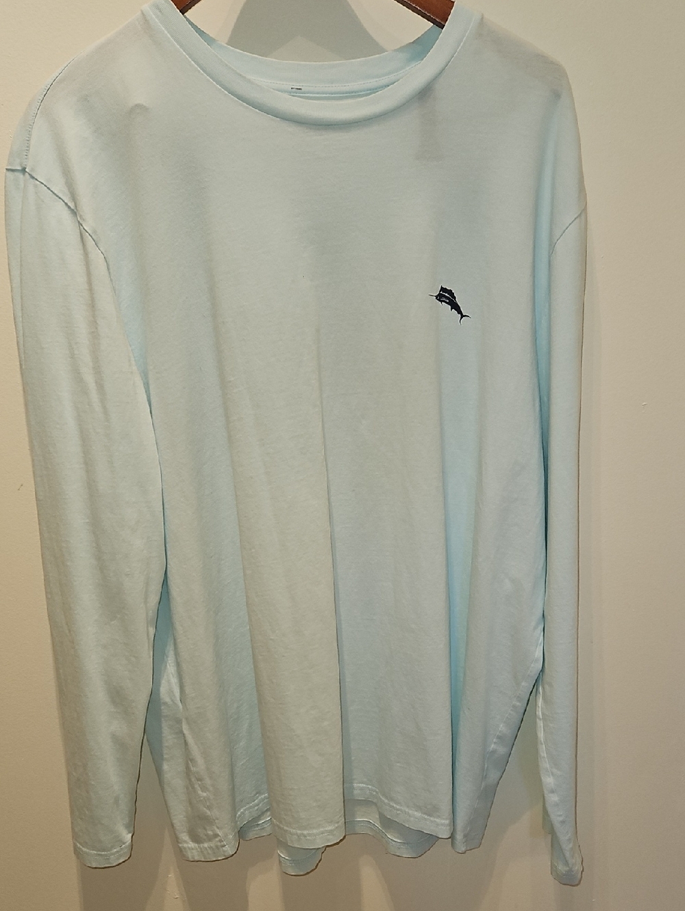 Tommy Bahama Light Blue Long Sleeve Tee with Marlin Logo